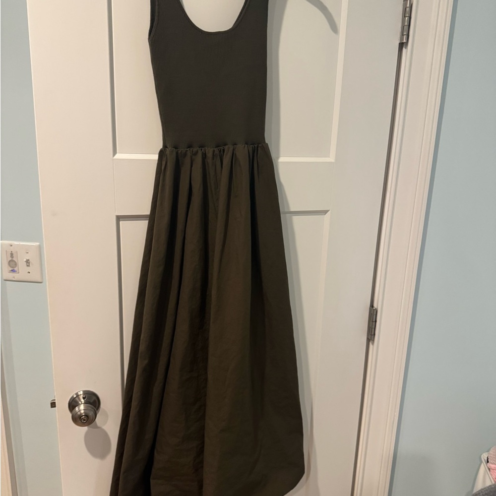 Moon River Olive Maxi Dress